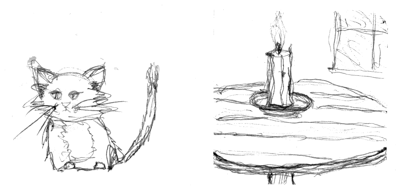 I tired drawing with my left (off) hand; the result was strange ...